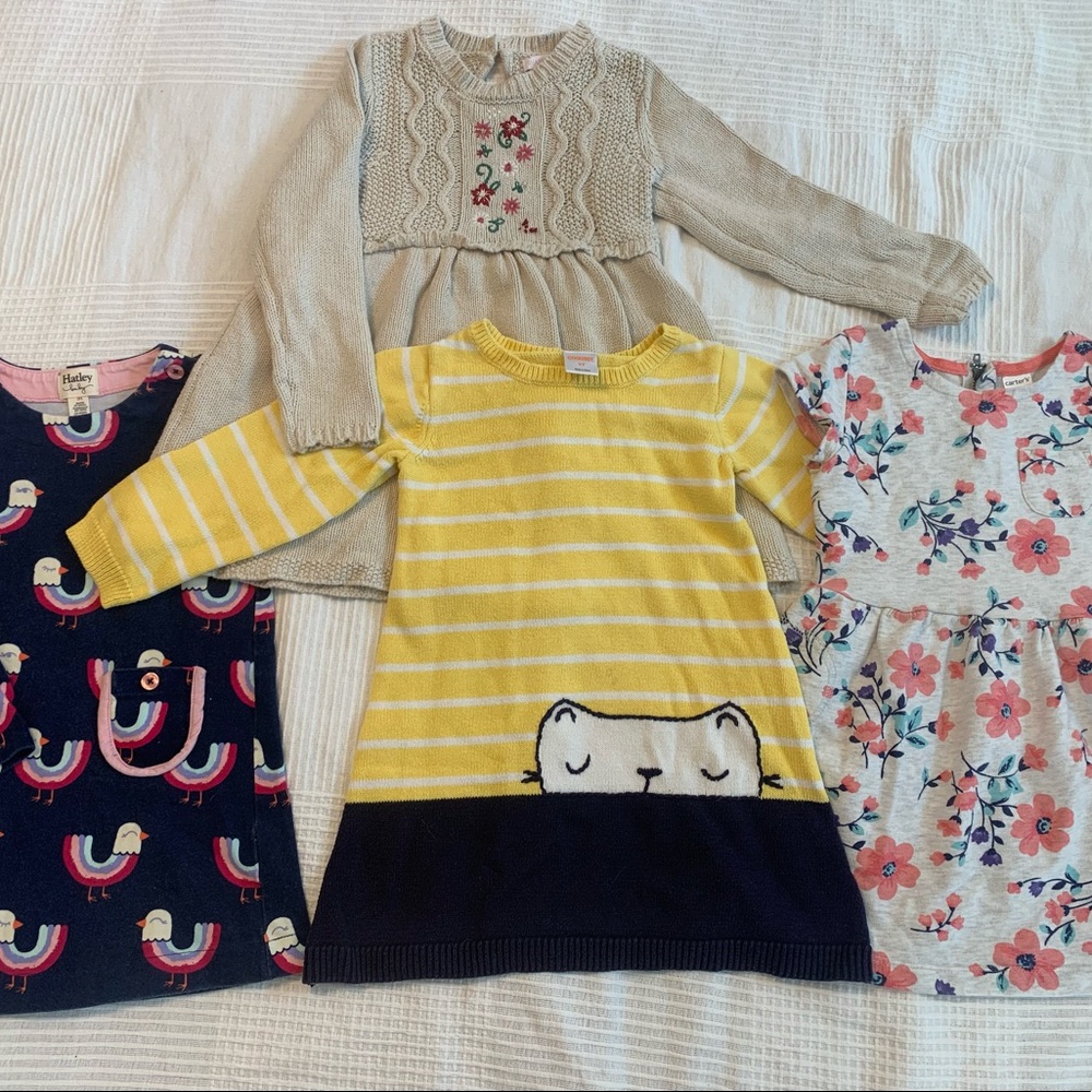 Lot of 4 Sweater Dresses 3T